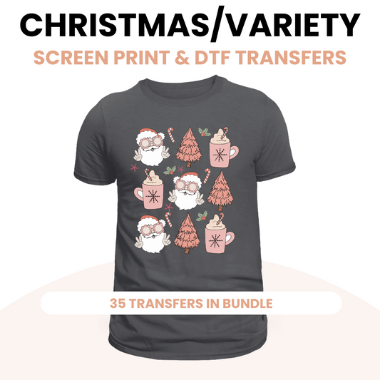 Christmas/Variety Screen Print & DTF Transfer Bundle 1